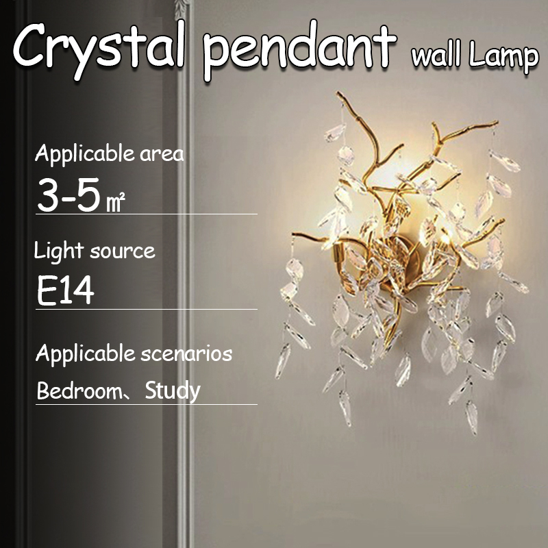 Lighting Decoration On Wall - โคมไฟติดผนังคริสตัลแบบโมเดิร์น | โคมไฟติดผนังข้างเตียงห้องนอนสุดหรู | ไฟพื้นหลังห้องนั่งเล่นสไตล์ INS