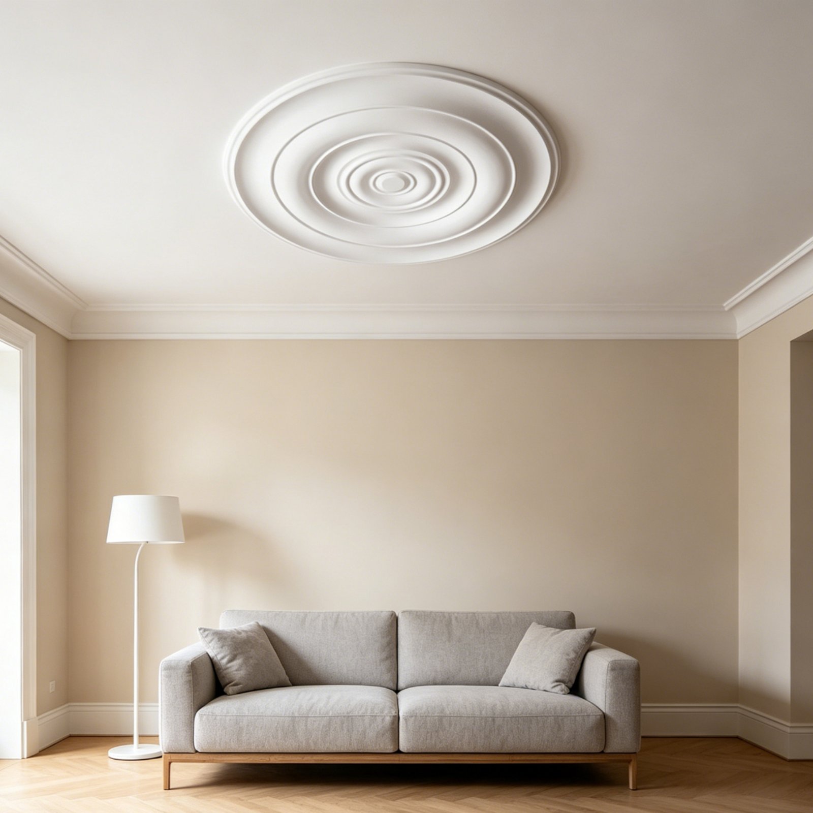 Lightings Decoration - แผ่นปิดฝ้าเพดานทรงกลม ดีไซน์ยุโรป วัสดุ PU สำหรับตกแต่งฝ้าเพดาน ป้องกันความชื้น