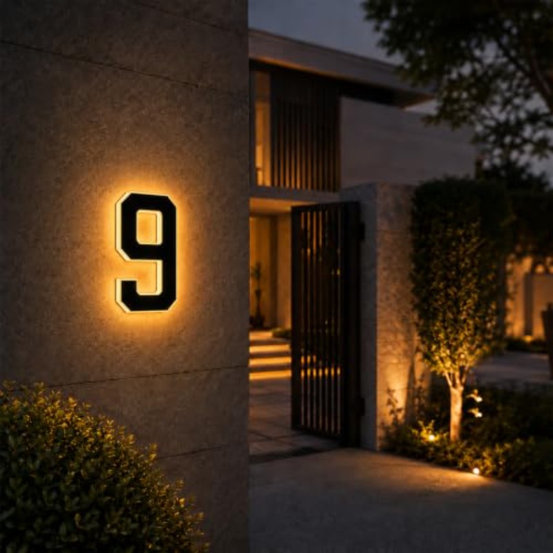 Decor Lighting Address - ไฟเลขที่บ้าน LED พลังงานแสงอาทิตย์ กันน้ำ พร้อมเซ็นเซอร์แสง ดีไซน์ทันสมัย