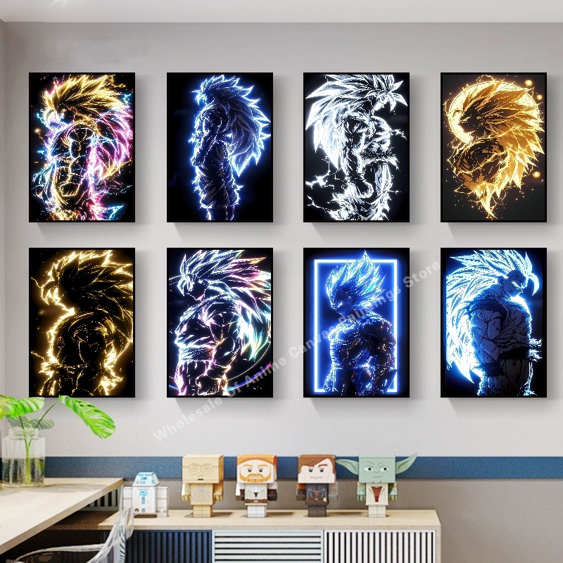 Lighting Home Decor Items - Anime Dragon Ball Wukong นีออนแสงโปสเตอร์ภาพความละเอียดสูงการพิมพ์ Creative