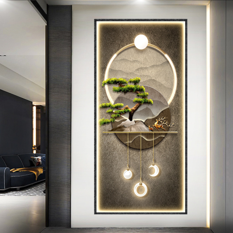 Home Decor Lighting Brands - แสงและเงาระเบียงตกแต่งภาพวาดโมเดิร์นภาพวาดห้องนั่งเล่นตกแต่งบ้าน 50*105 ซม.ตกแต่ง Wall PASTE
