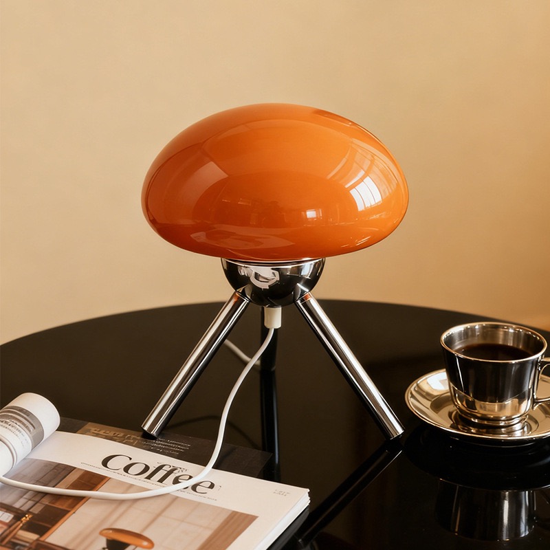Lightings Decoration - โคมไฟตั้งโต๊ะทรงเห็ดแก้วสไตล์ Bauhaus Nordic Ins สำหรับสาวๆ ควบคุมด้วยรีโมท