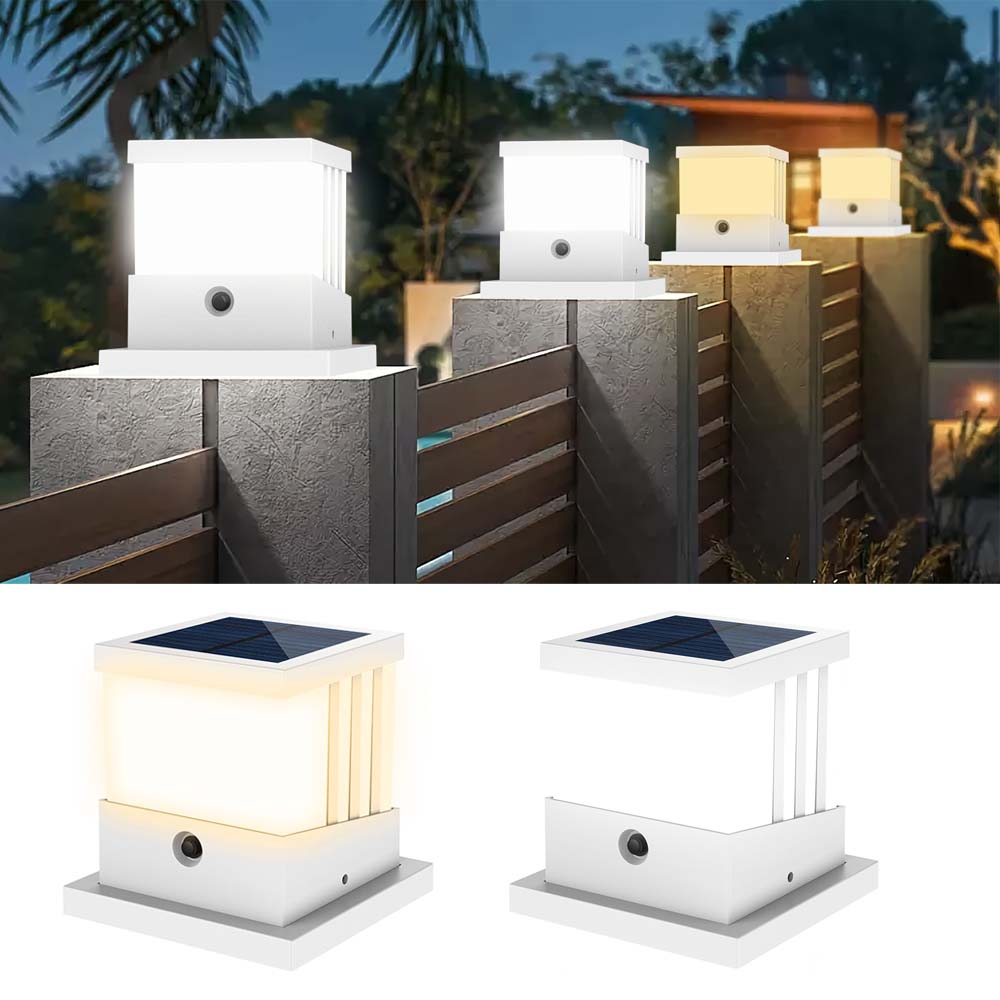 Lighting Decor Sunrise - โคมไฟพลังงานแสงอาทิตย์หัวเสาโคมไฟ LED สีสันไฟสนามกันน้ำสำหรับตกแต่งสวนรั้วภูมิทัศน์