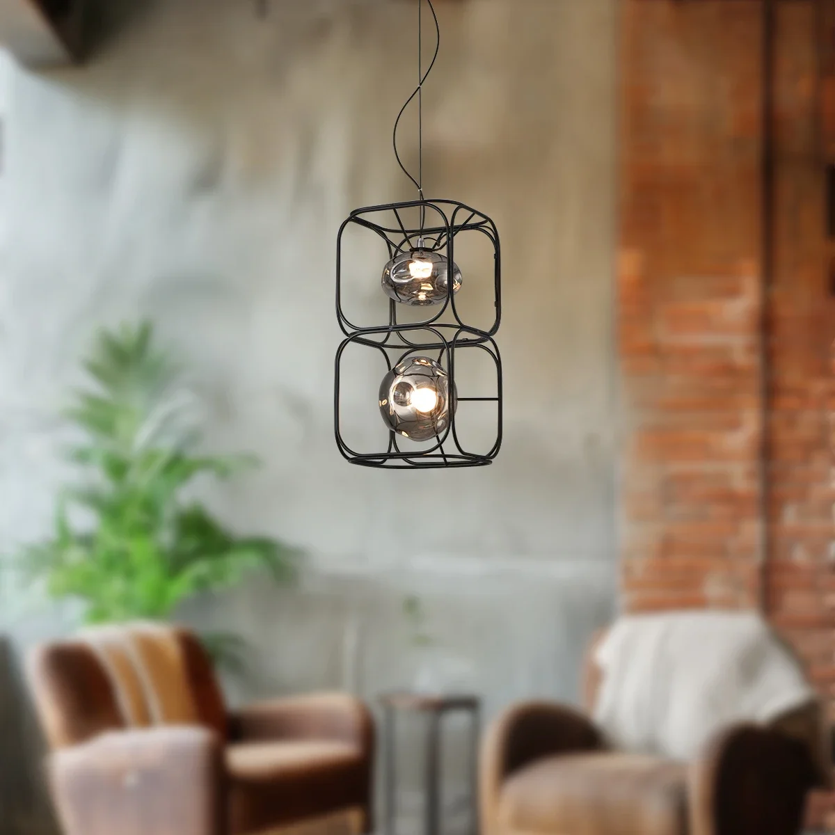 Retro LED โคมไฟระย้าสีดําเรขาค - Geometric Lamp Shade บทวิจารณ์และราคา