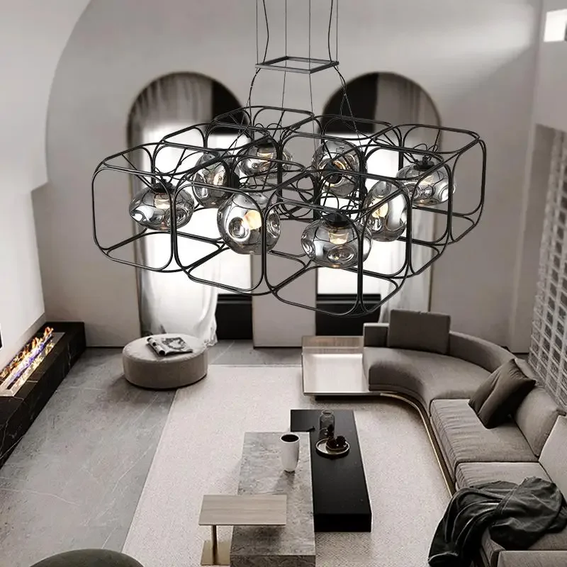 Retro LED โคมไฟระย้าสีดําเรขาค - Geometric Lamp Shade บทวิจารณ์และราคา