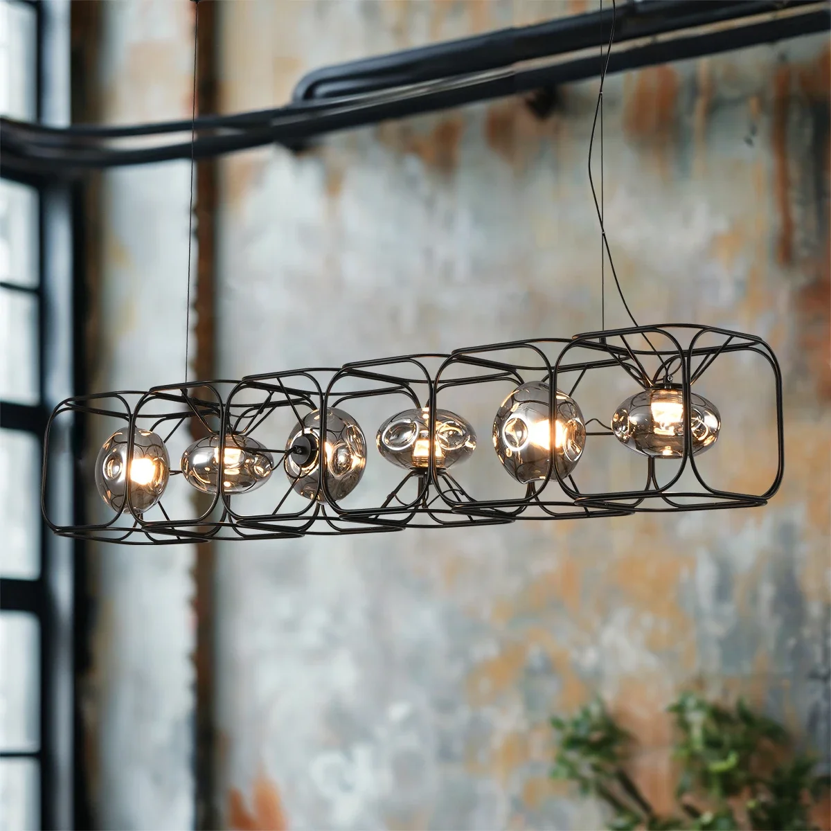 Retro LED โคมไฟระย้าสีดําเรขาค - Geometric Lamp Shade บทวิจารณ์และราคา