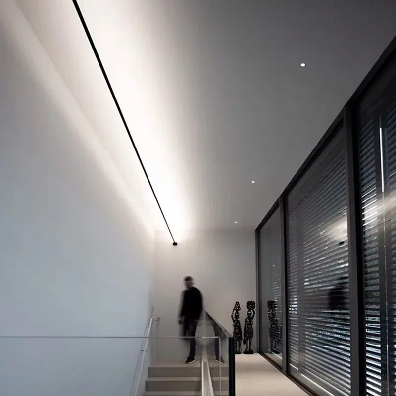 โมเดิร์นสีดำสีขาวเชิงเส้นโคมไฟ - Lighting Decoration On Wall บทวิจารณ์และราคา
