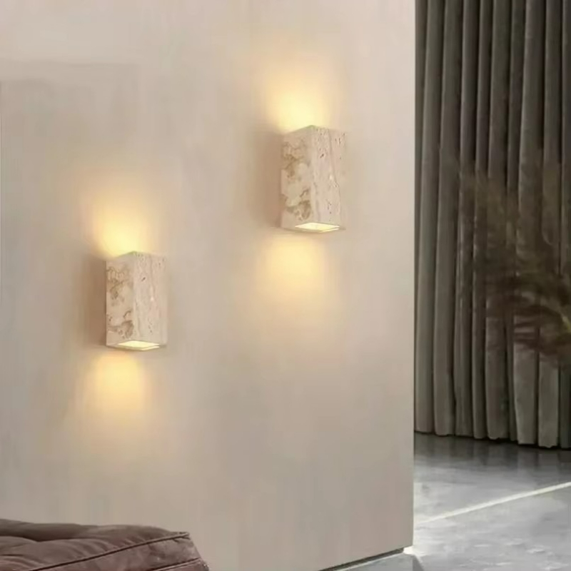 สีเหลือง Travertine หินโคมไฟติ - Lighting Decoration On Wall บทวิจารณ์และราคา