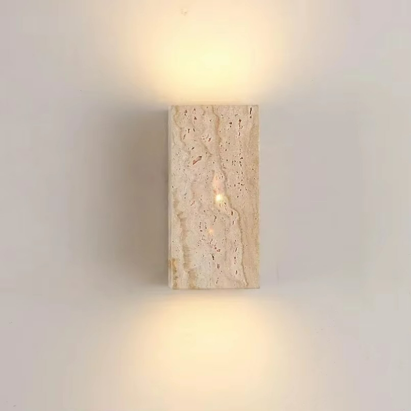 สีเหลือง Travertine หินโคมไฟติ - Lighting Decoration On Wall บทวิจารณ์และราคา