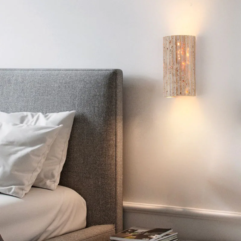 สีเหลือง Travertine หินโคมไฟติ - Lighting Decoration On Wall บทวิจารณ์และราคา