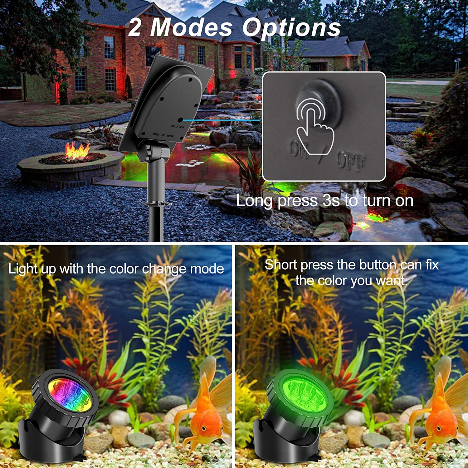 พลังงานแสงอาทิตย์ใต้น้ำไฟ RGB  - Lighting Decor Sunrise บทวิจารณ์และราคา