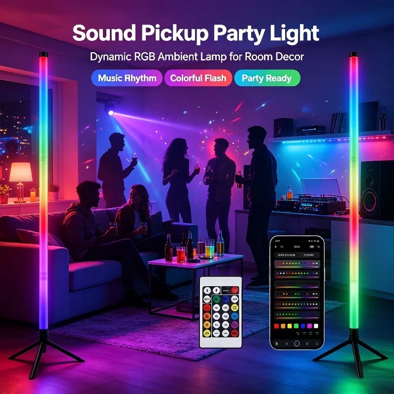 โคมไฟตั้งพื้นแบบมุม RGB LED 2  - Lighting Decor Room บทวิจารณ์และราคา