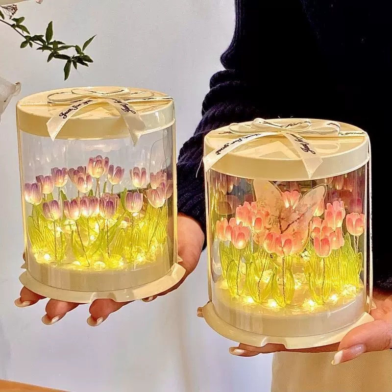 โคมไฟดอกทิวลิป DIY กล่องเค้กดอ - Decor Lighting Table Lamps บทวิจารณ์และราคา