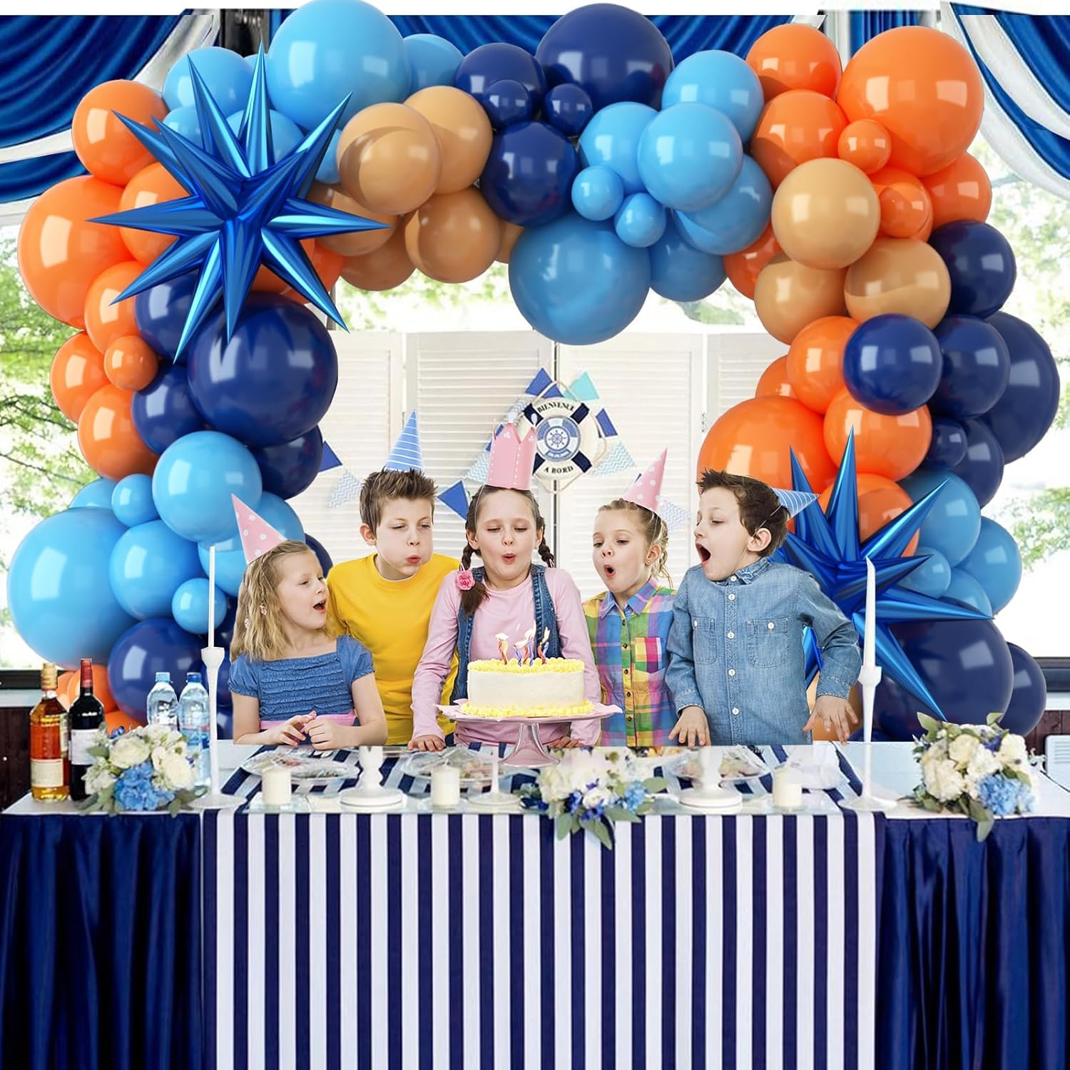 ชุดลูกโป่งยางสีส้มและสีน้ำเงิน - Orange Lighting Decor บทวิจารณ์และราคา