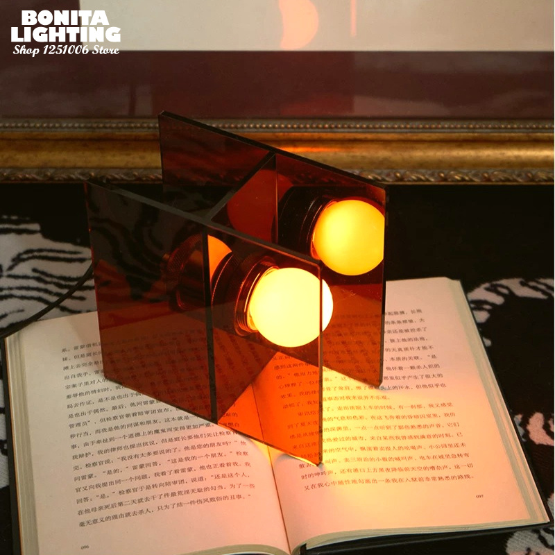 โคมไฟตั้งโต๊ะอะคริลิกทรงเรขาคณ - Lighting Decor Sunrise บทวิจารณ์และราคา