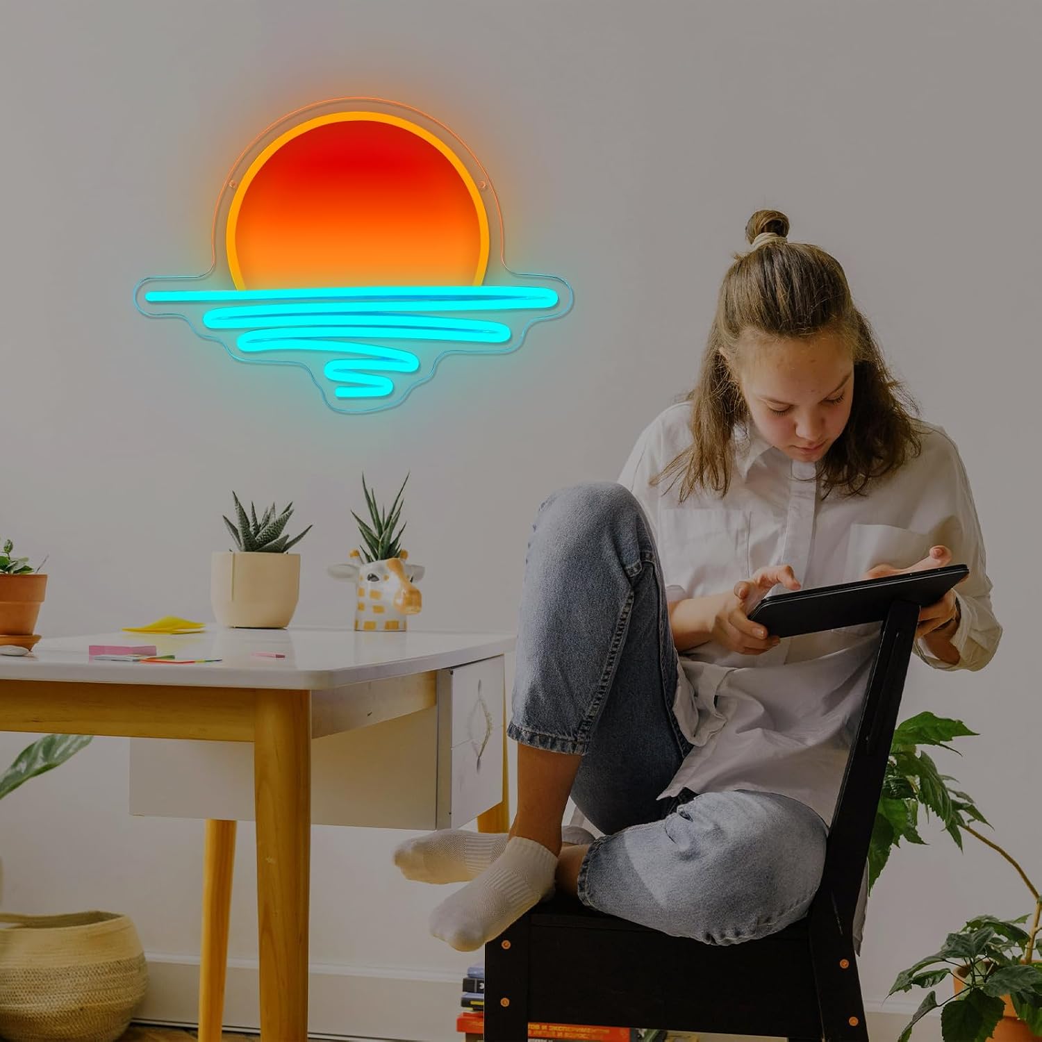 ป้ายไฟนีออนพระอาทิตย์ขึ้นพระอา - Lighting Decor Sunrise บทวิจารณ์และราคา