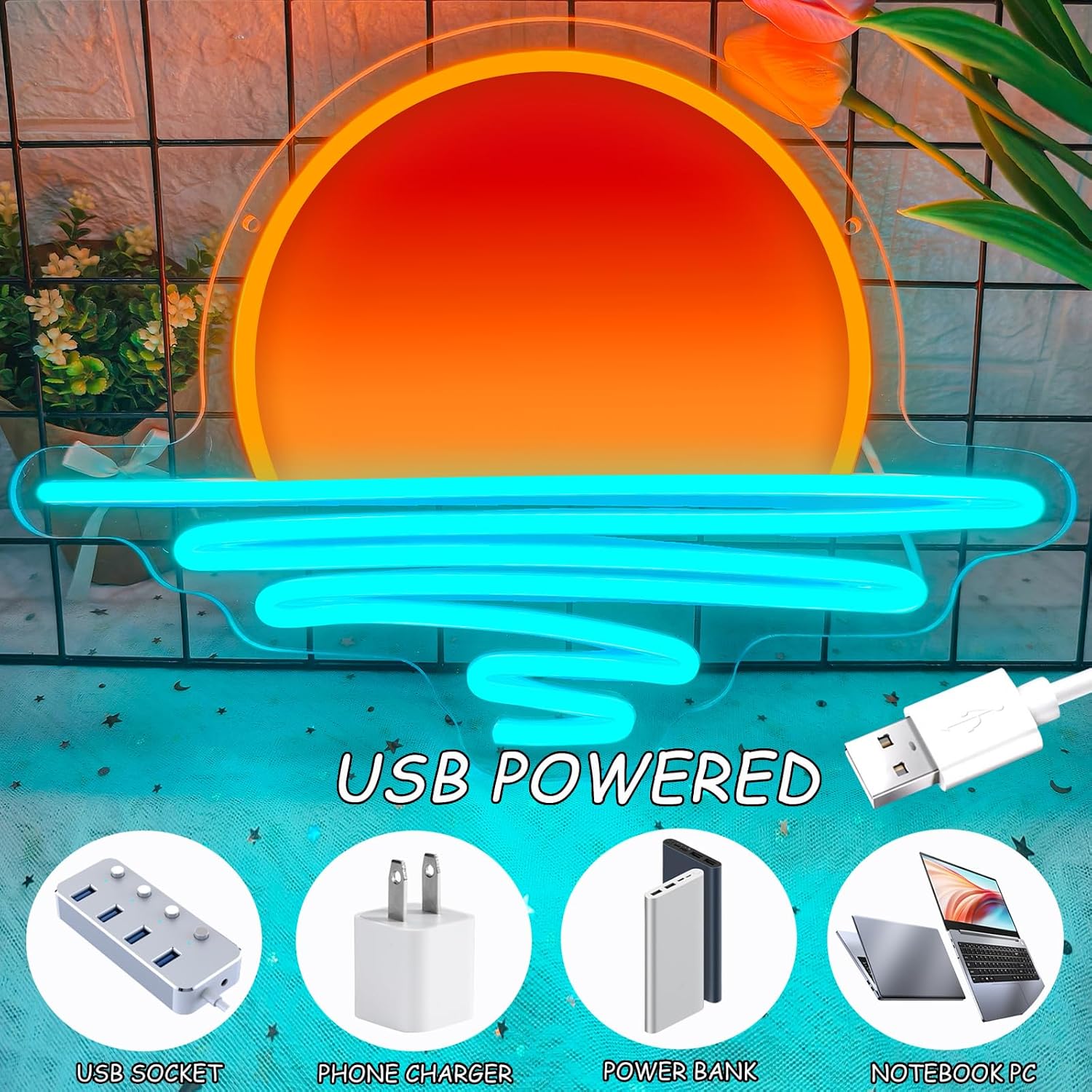 ป้ายไฟนีออนพระอาทิตย์ขึ้นพระอา - Lighting Decor Sunrise บทวิจารณ์และราคา