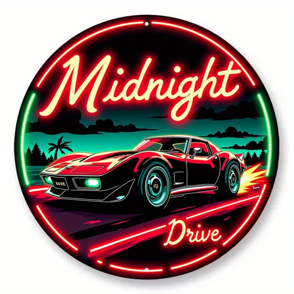 ป้ายไฟนีออนวินเทจลายรถ Midnigh - Vintage Lighting Decor บทวิจารณ์และราคา
