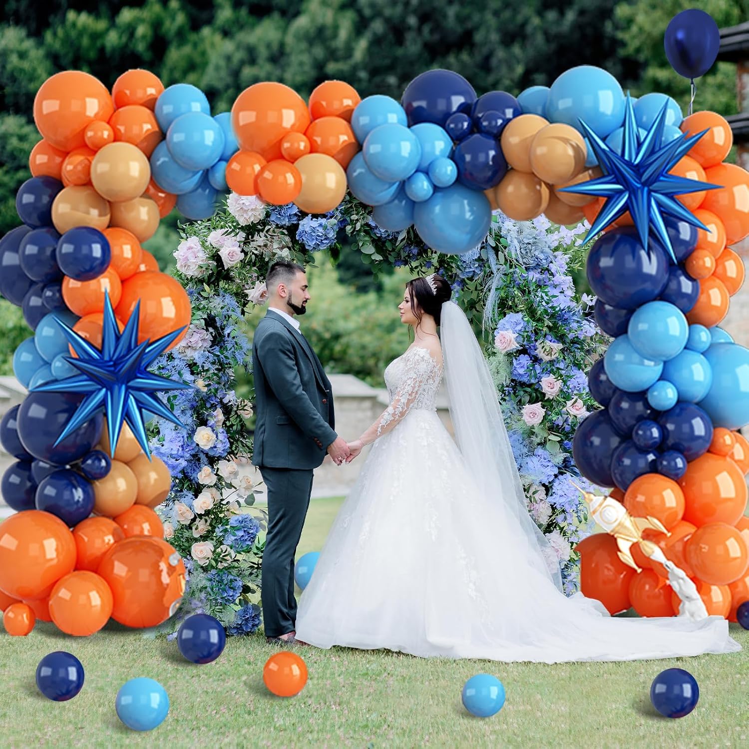 ชุดลูกโป่งยางสีส้มและสีน้ำเงิน - Orange Lighting Decor บทวิจารณ์และราคา