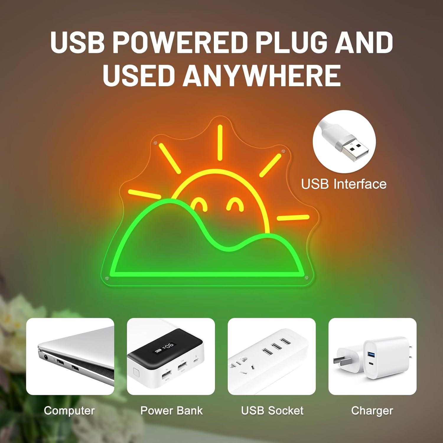ป้ายไฟนีออนรูปพระอาทิตย์ขึ้น ไ - Lighting Decor Sunrise บทวิจารณ์และราคา