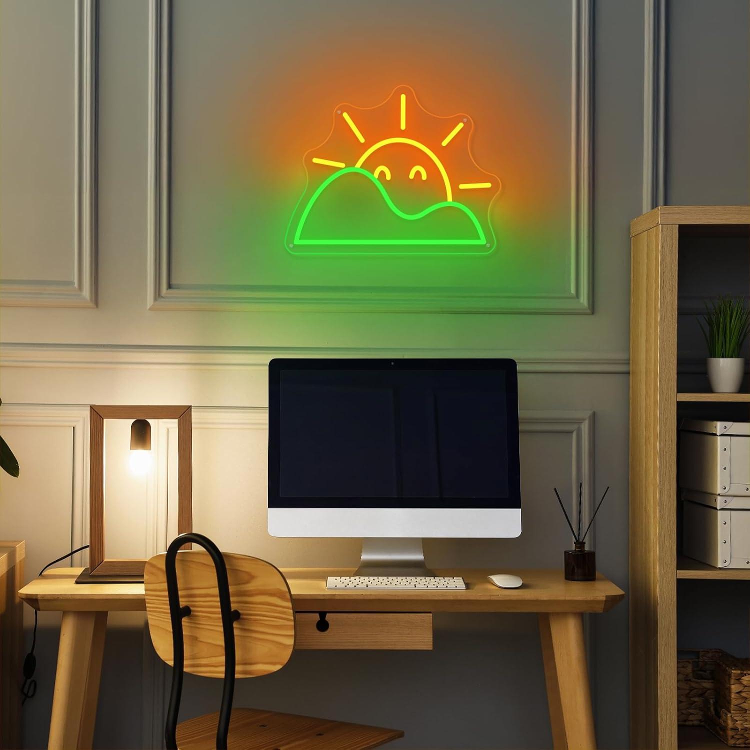 ป้ายไฟนีออนรูปพระอาทิตย์ขึ้น ไ - Lighting Decor Sunrise บทวิจารณ์และราคา