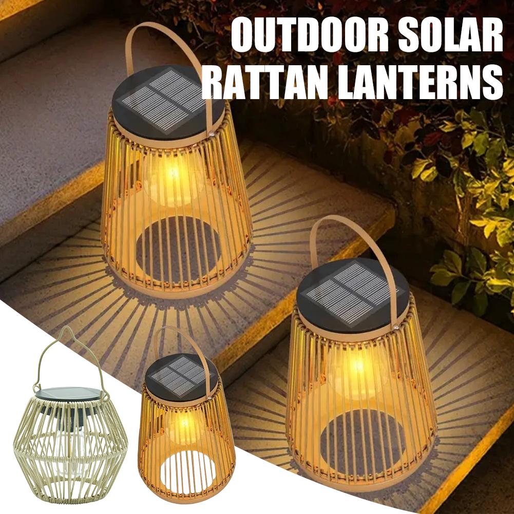 โคมไฟโซลาร์หวายกันน้ำ IP65 สำห - Decor Lighting Table Lamps บทวิจารณ์และราคา