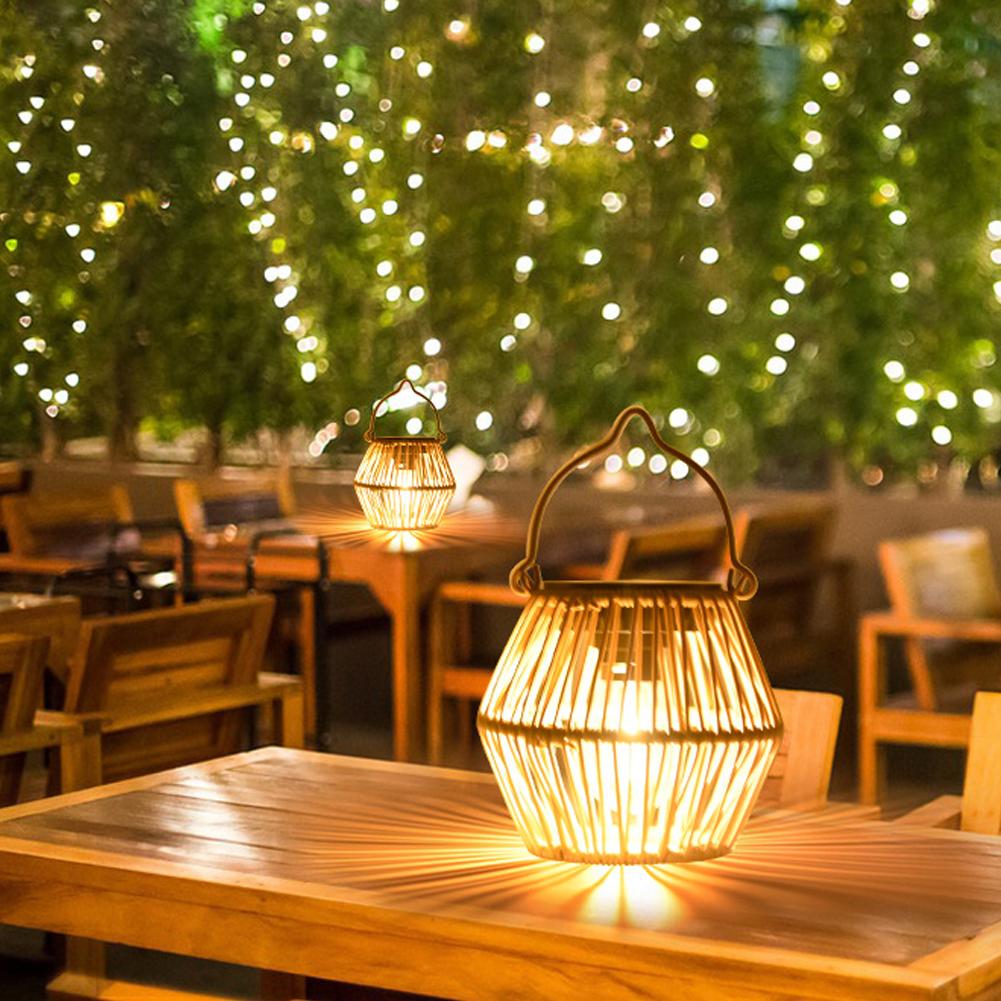 โคมไฟโซลาร์หวายกันน้ำ IP65 สำห - Decor Lighting Table Lamps บทวิจารณ์และราคา