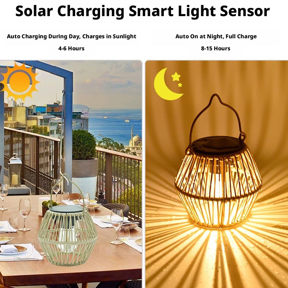 โคมไฟโซลาร์หวายกันน้ำ IP65 สำห - Decor Lighting Table Lamps บทวิจารณ์และราคา