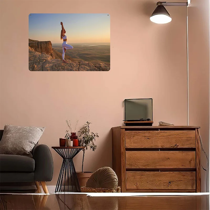 โปสเตอร์โลหะ 3 มิติ ลายโยคะบนห - Lighting Decor Sunrise บทวิจารณ์และราคา