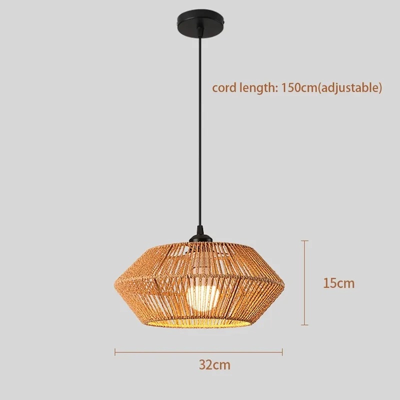โคมไฟแขวนหวายสไตล์โบโฮ รูปทรงเ - Geometric Lamp Shade บทวิจารณ์และราคา