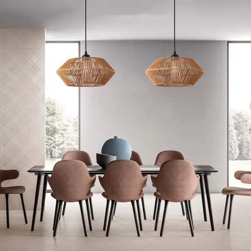 โคมไฟแขวนหวายสไตล์โบโฮ รูปทรงเ - Geometric Lamp Shade บทวิจารณ์และราคา