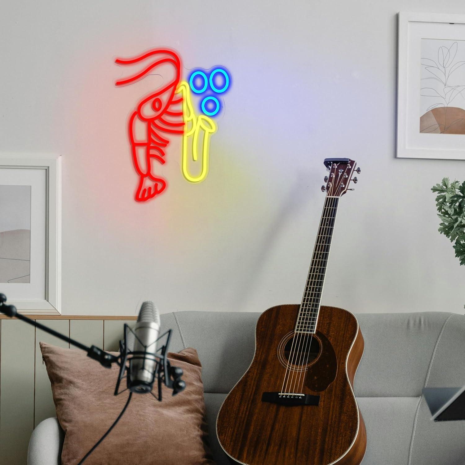 ป้ายไฟนีออนรูปกุ้งก้ามกราม แซก - Vintage Lighting Decor บทวิจารณ์และราคา