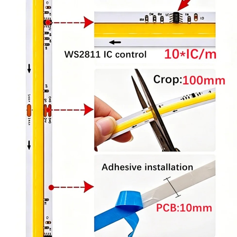 ไฟ LED แบบ COB WS2811 ควบคุมแอ - Orange Lighting Decor บทวิจารณ์และราคา