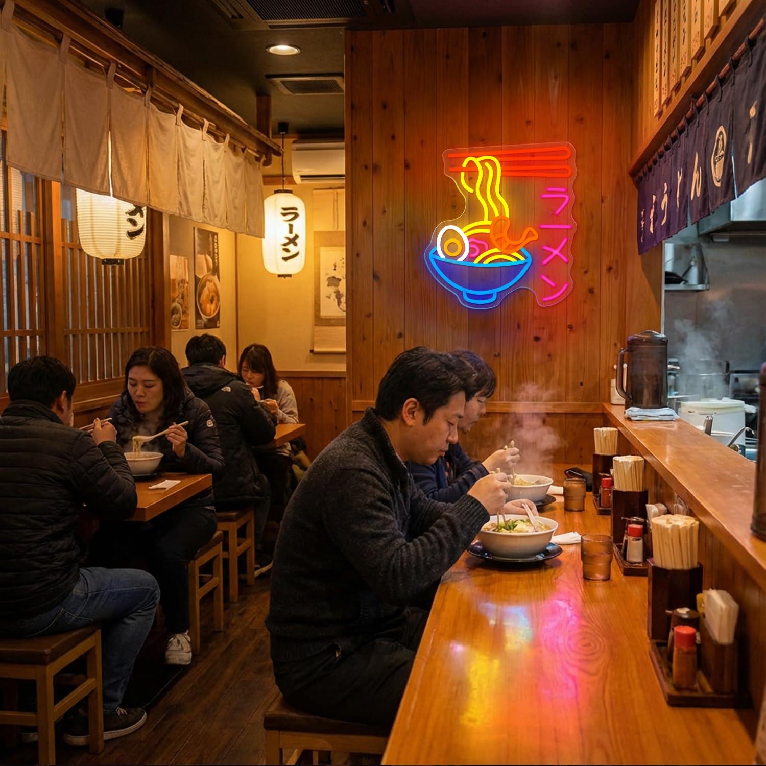 ป้ายไฟนีออนรูปราเมน ชามบะหมี่ญ - Kitchen Decor Lighting บทวิจารณ์และราคา