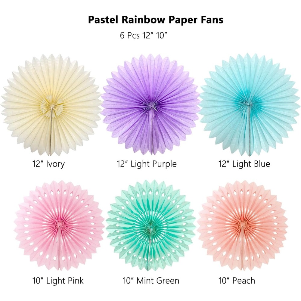 สายรุ้งพาสเทลแฟนกระดาษตกแต่งไอ - Decor Lighting Fans บทวิจารณ์และราคา