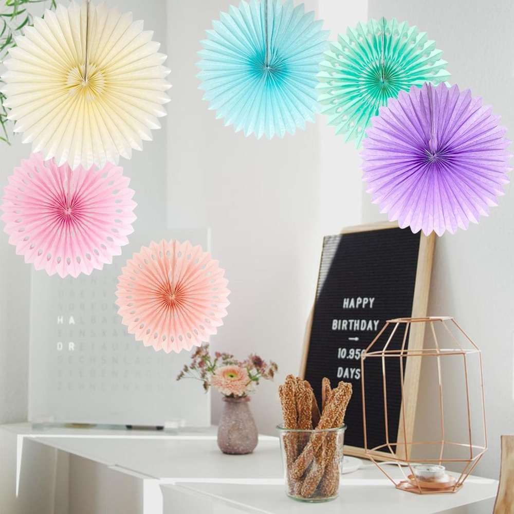 สายรุ้งพาสเทลแฟนกระดาษตกแต่งไอ - Decor Lighting Fans บทวิจารณ์และราคา